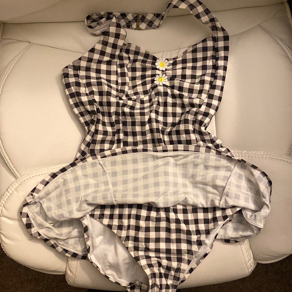 Girls one piece swimsuit skirt